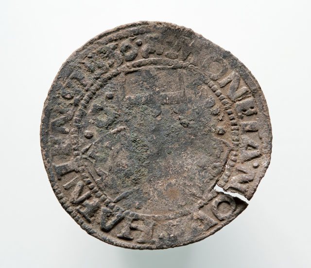 2 skilling 1536, christian III, hafniensis, københavn Oktoberfund 2014 01